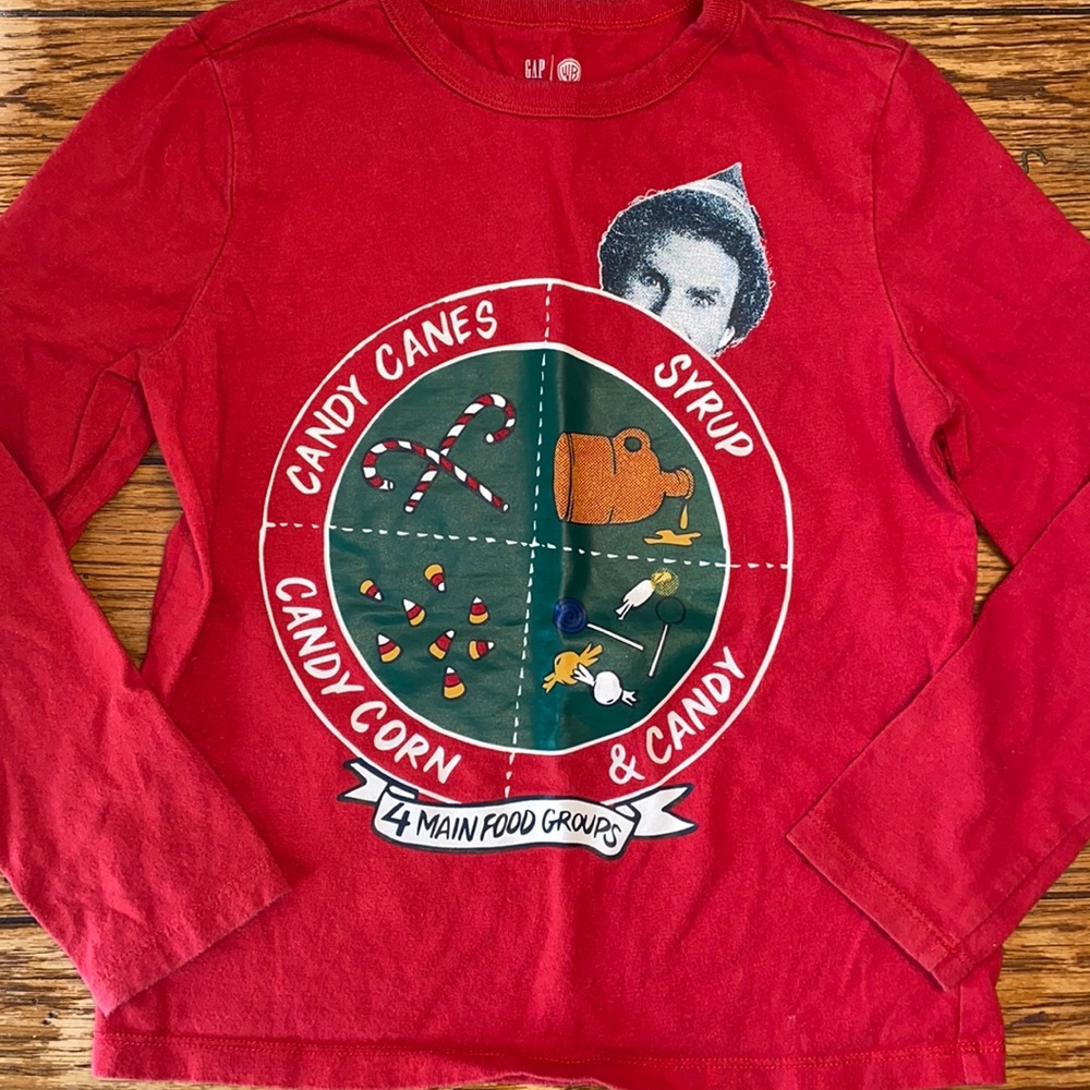 GAP & Warner Brothers - “ELF” kids long sleeved Xmas graphic tee shirt